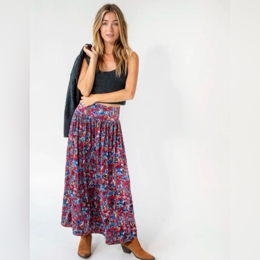NATURAL LIFE VELVET MAXI SKIRT XS